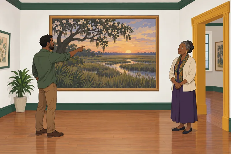 Their Eyes Were traced across a landscape panel.