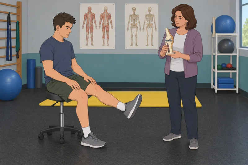 El cuestionario sobre los músculos muestra una rodilla.