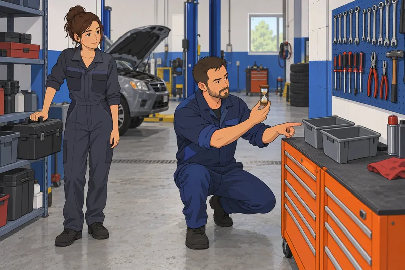 Escena: déficit de tiempo; supervisor organiza carpetas.