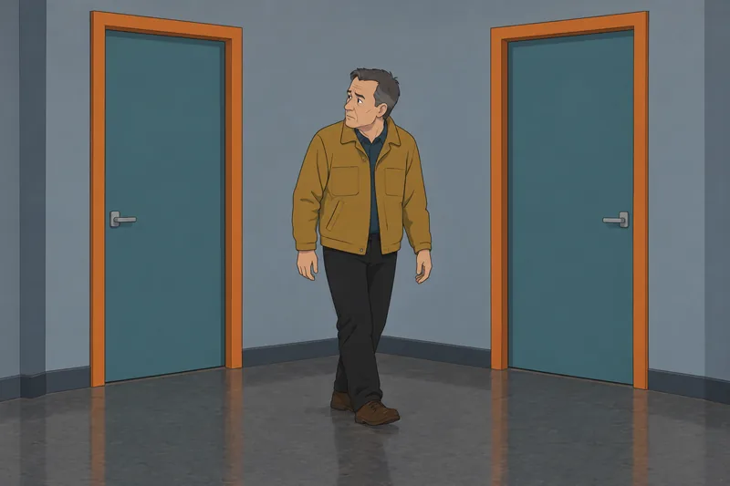 Multiple Stimulus Types before two unmarked doors.
