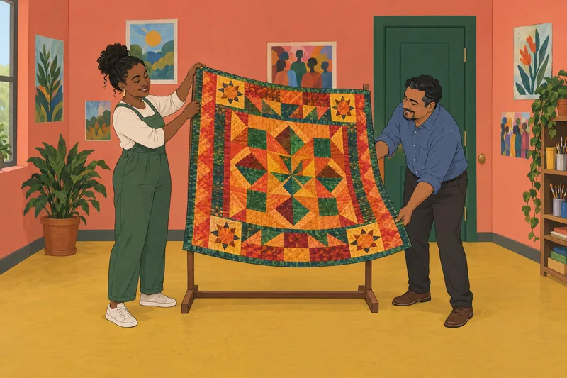 Tolerance Index Test: volunteers join a colorful quilt.