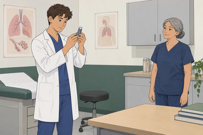 Escena del cuestionario sobre los inhaladores.