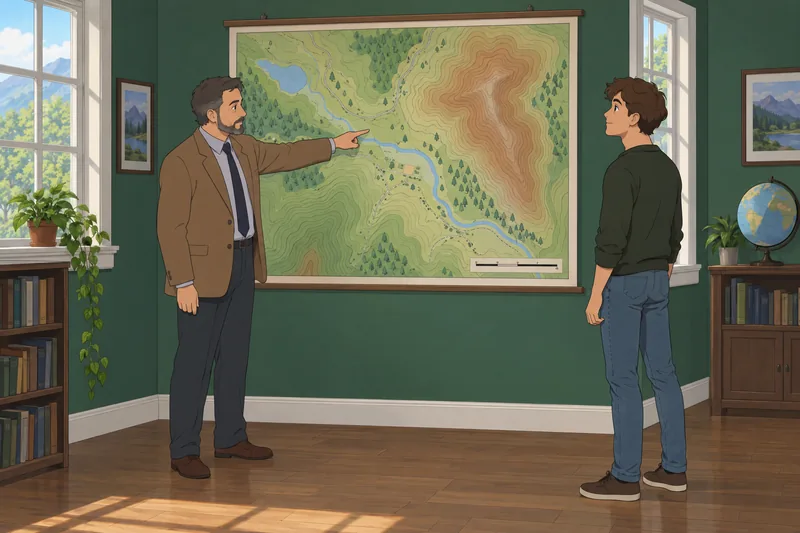 El cuestionario sobre mapas muestra líneas de nivel.