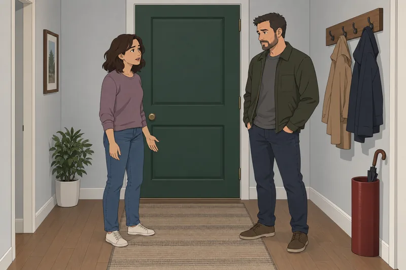 Touch Starved Test: Woman speaks near doorway.