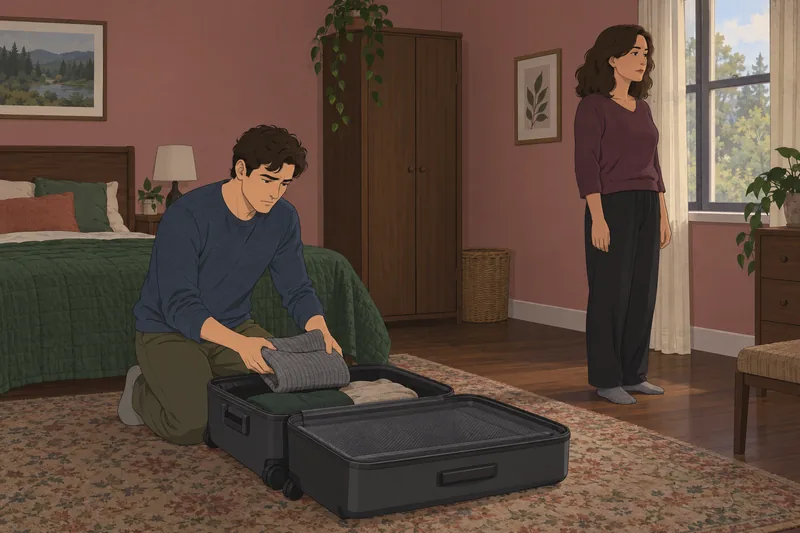 Toxic Relationship Test: a suitcase suggests leaving.