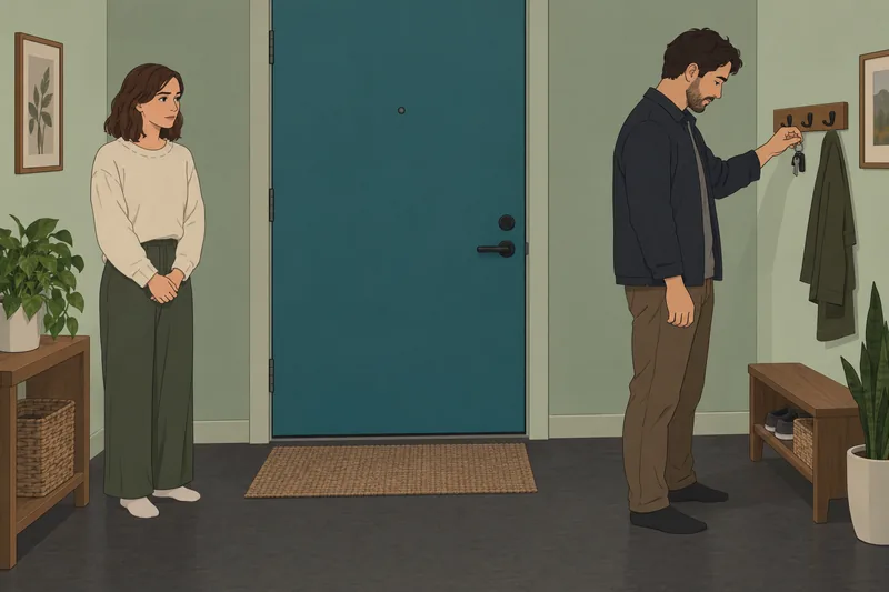 Quiz sobre señales: dos adultos mantienen distancia.