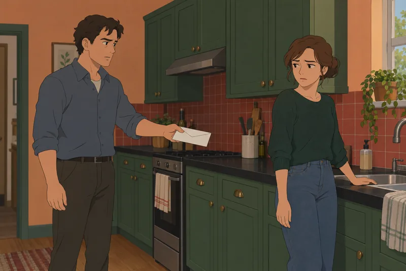 Toxic Sibling Quiz shows an uneasy kitchen exchange.
