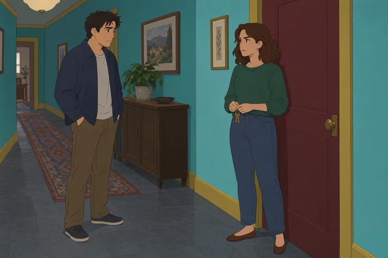 Toxic Sibling Quiz shows guarded hallway siblings.
