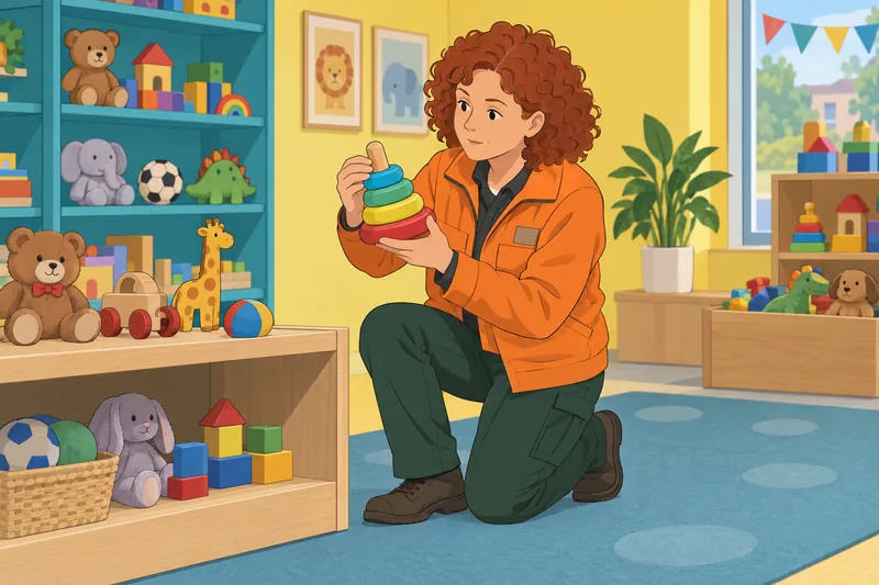 Toy Quiz shows an inspector checking rings.