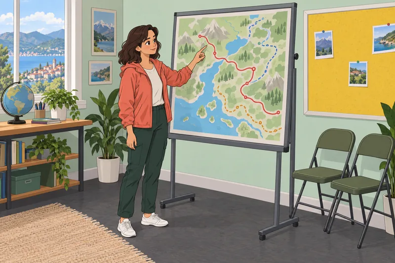 Travel Personality Quiz: A traveler studies a map.