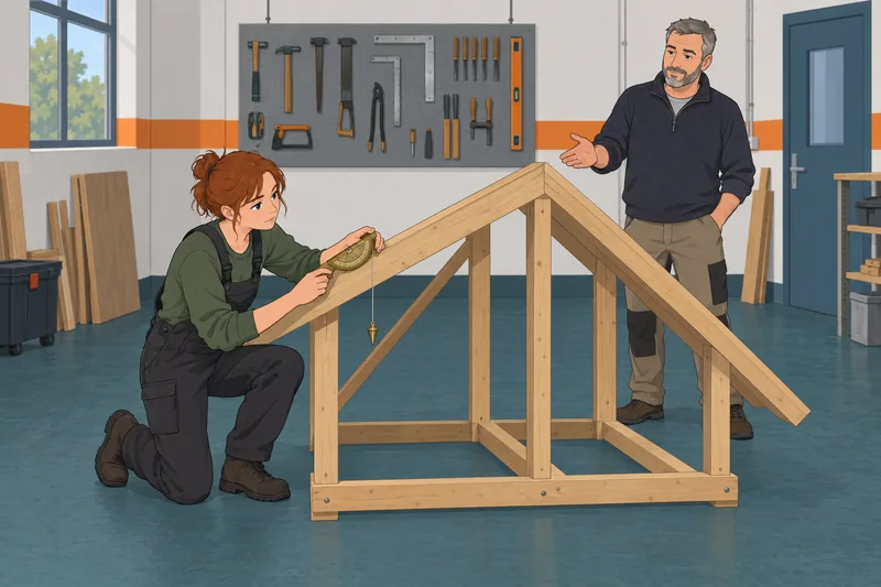 Trigonometry Quiz shows roof-slope measurement.