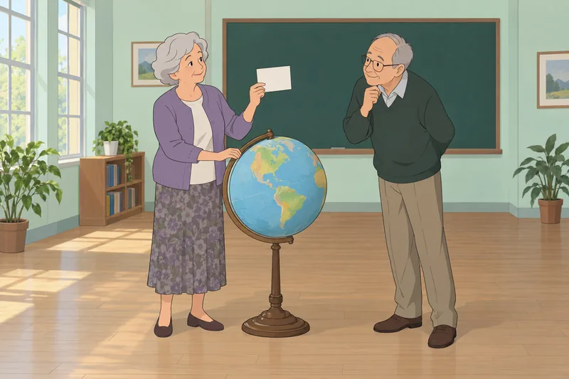 Quiz de cultura: una mujer gira el globo.