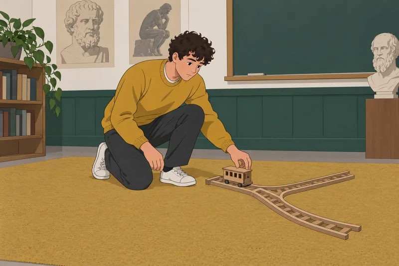 Trolley Problem Quiz: a student places the trolley.