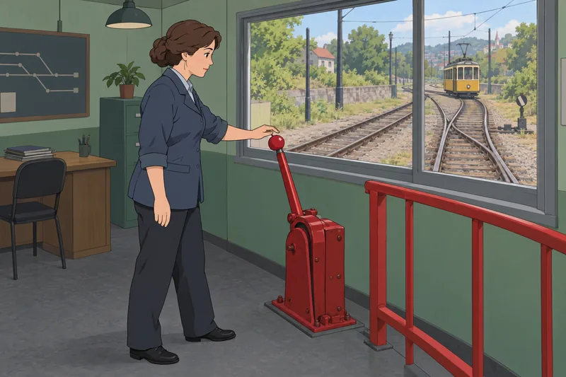 Trolley Problem Quiz: an operator checks the switch.