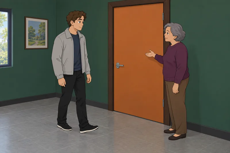 Social Intelligence Test shows a doorway exchange.