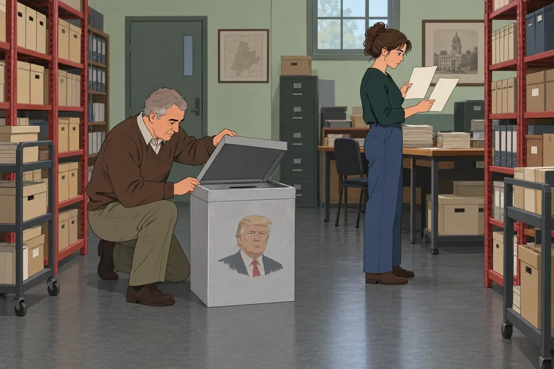 Trump Quiz appears beside a civic ballot box.