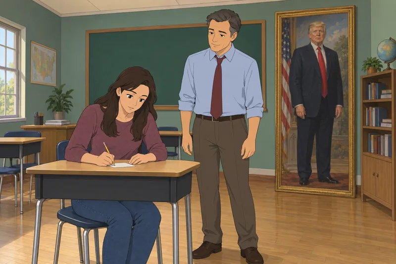 El cuestionario sobre Trump aparece en clase cívica.