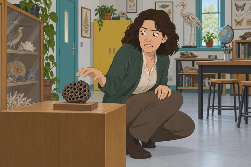 Trypophobia Test shows avoidance near a seed pod.