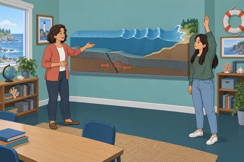 El cuestionario sobre tsunamis muestra una clase costera.