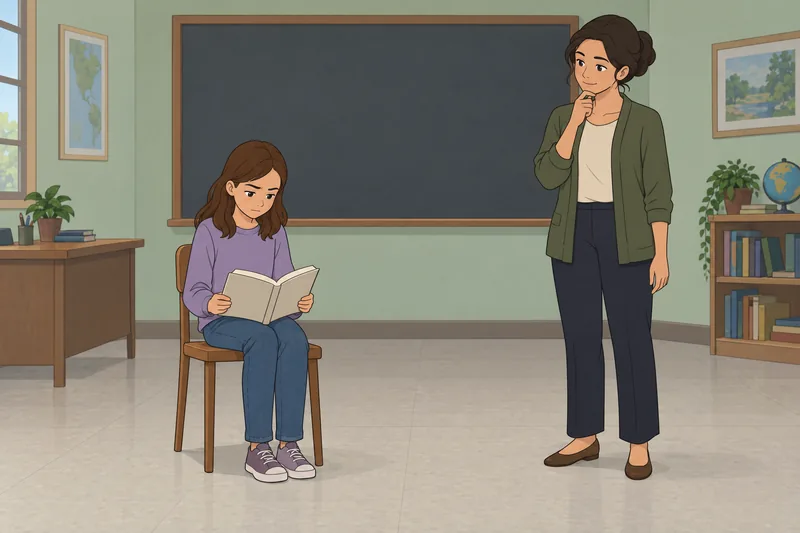 cuestionario sobre Tuck muestra una revisión en clase.