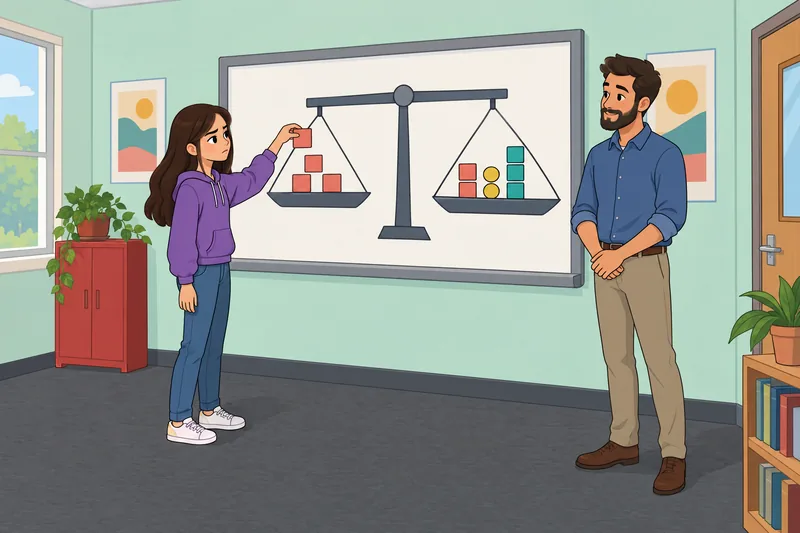 Two Step Equation appears beside a balance board.