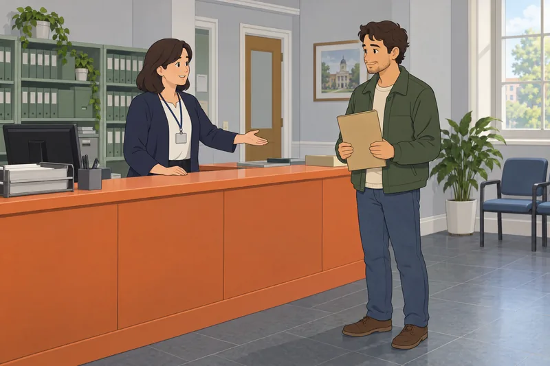 Los tipos de identidad llegan a una oficina.