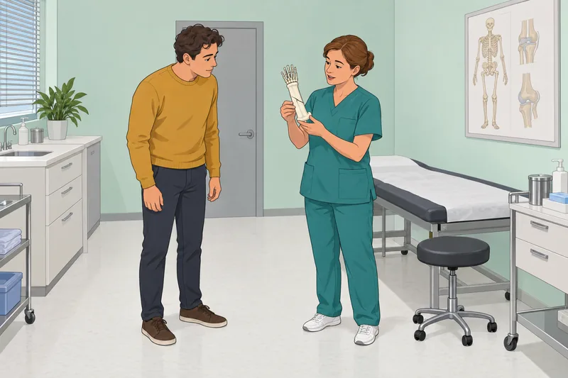 Types of Fractures appear in a clinic lesson.