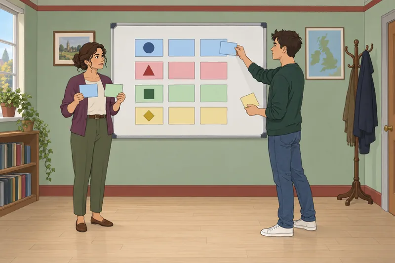 El cuestionario sobre tipos muestra tarjetas gramaticales.