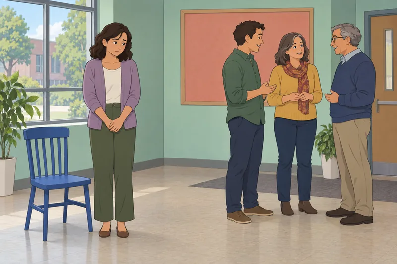 UCLA Loneliness Scale shows a woman standing apart.