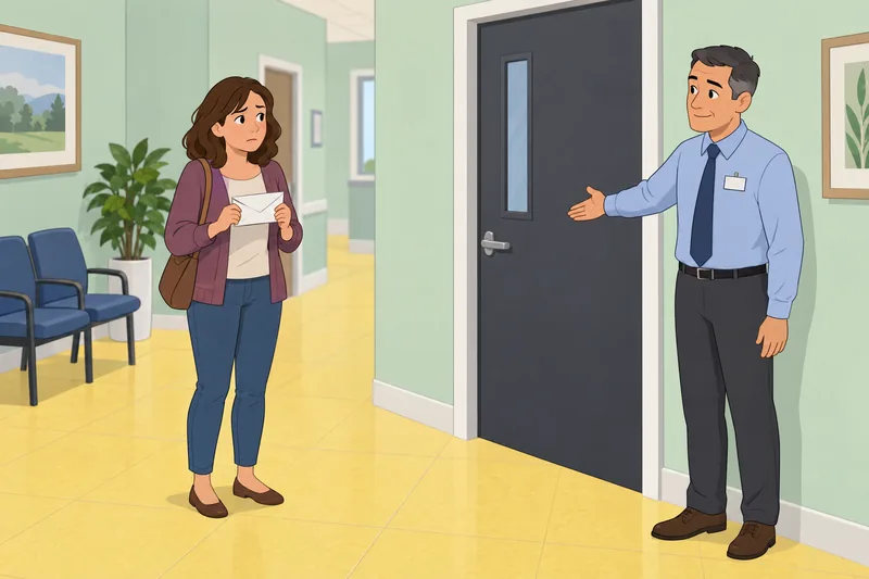 Emotion Understanding (Situations) shows a worried visitor.