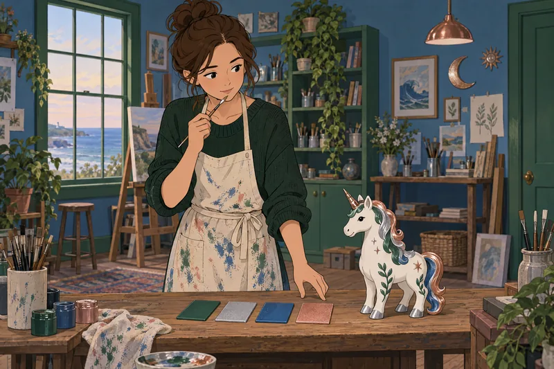 Unicorn Quiz shows a painter choosing colors.