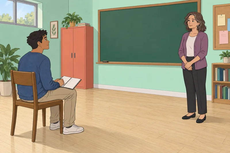 El cuestionario de lectura ocurre en un aula.