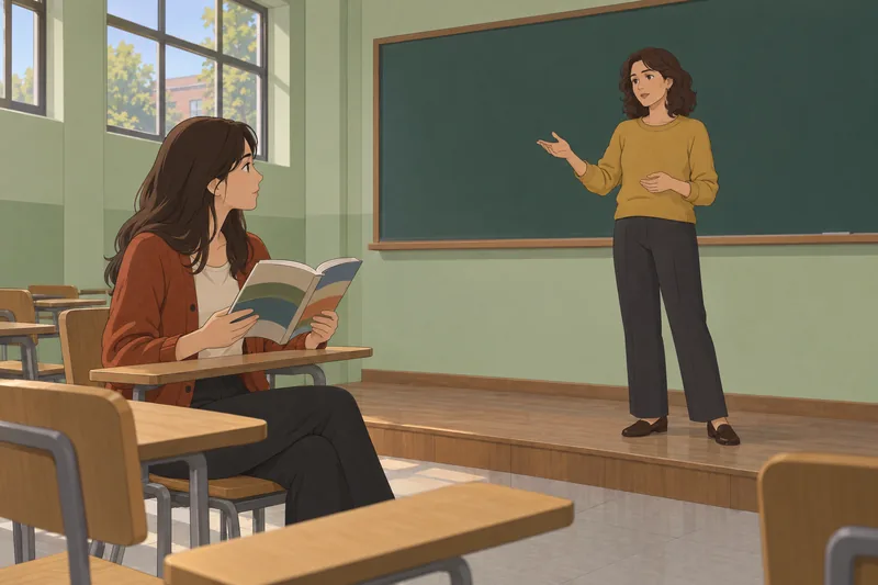 El cuestionario de lectura revisa pruebas en clase.