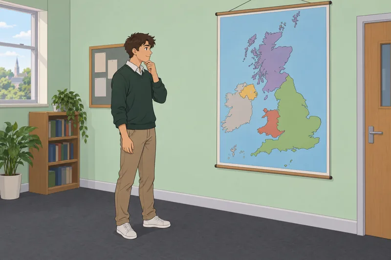cuestionario sobre el Reino Unido muestra un mapa.