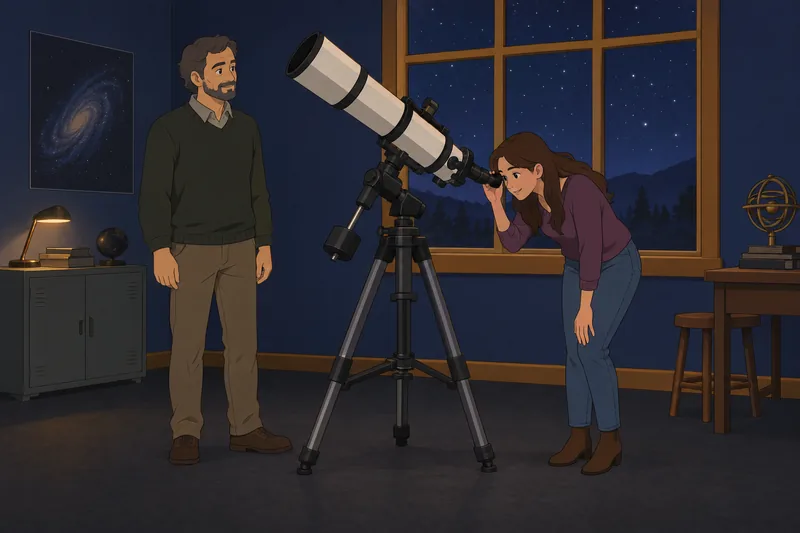 cuestionario sobre el muestra un telescopio.