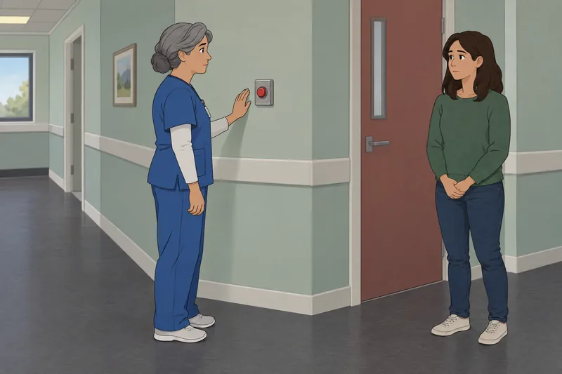 Suicide Risk Urgency appears in a clinic hallway.