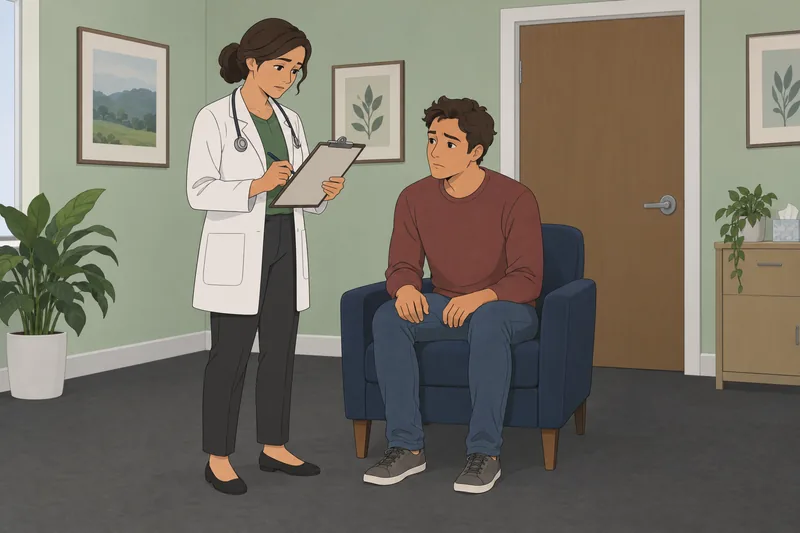 Suicide Risk Urgency shows a calm clinic review.