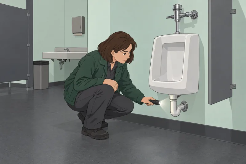 El cuestionario sobre urinarios muestra una revisión técnica.