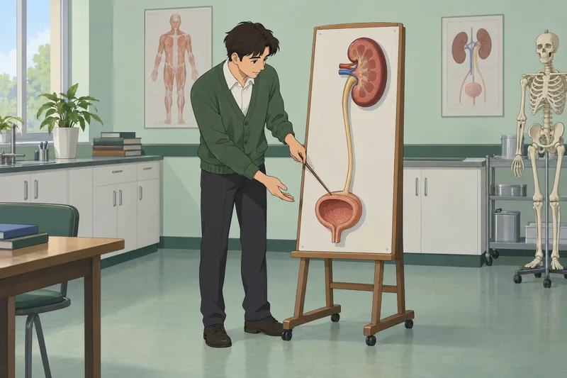 Este cuestionario sobre el sistema urinario muestra anatomía.