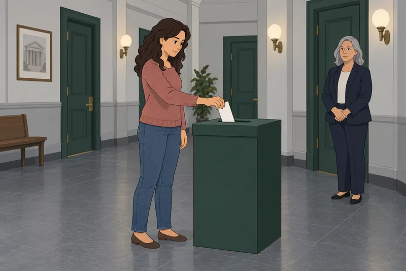 US Constitution Quiz shows a ballot procedure.