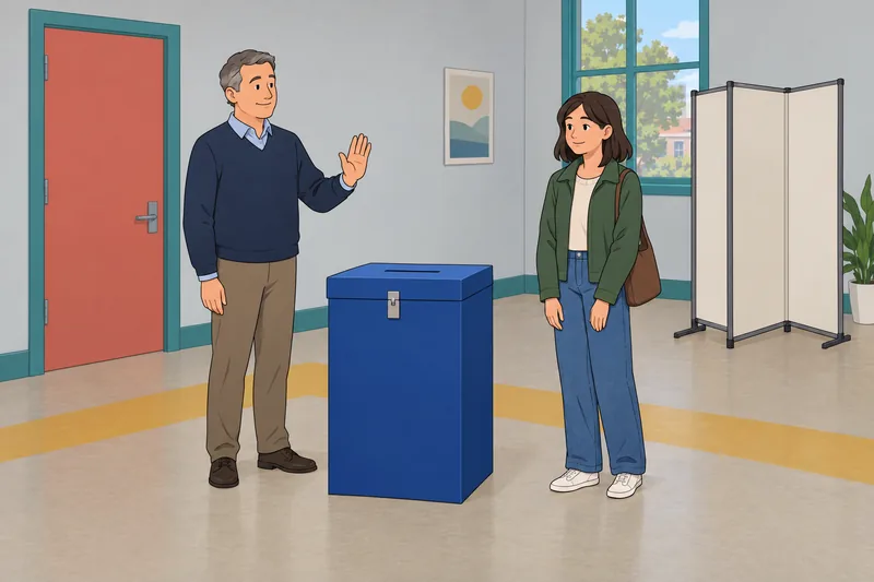 El cuestionario sobre el muestra una votación.