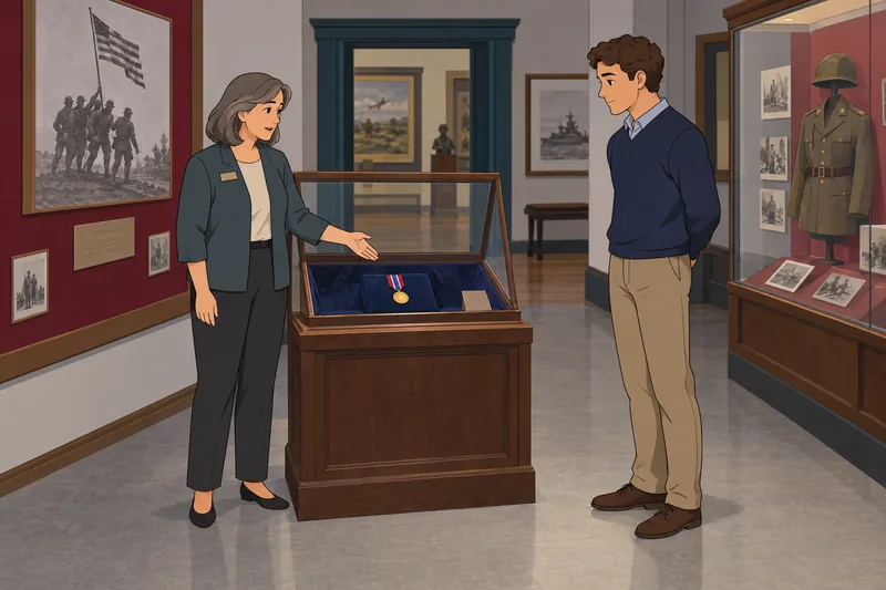 US Military Quiz appears beside a medal case.