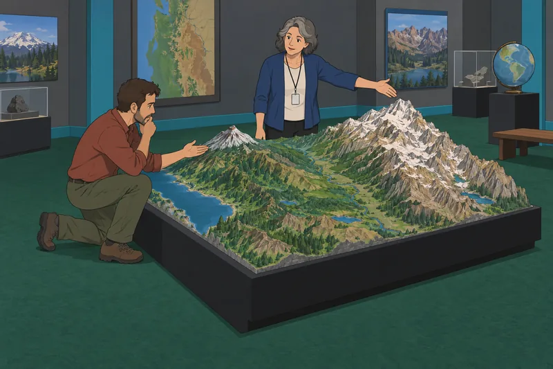 US Mountain Ranges shown in a gallery model.