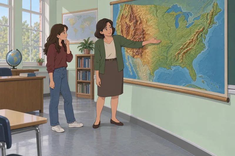 El cuestionario sobre las cordilleras comienza en clase.