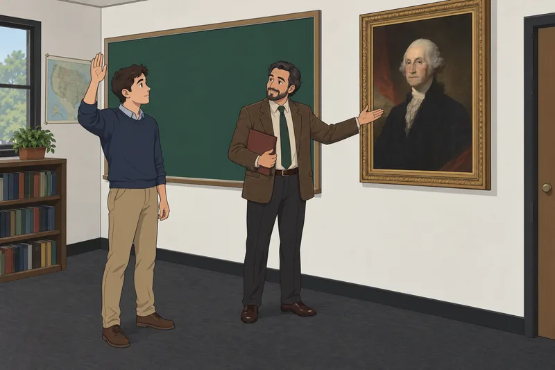 Este cuestionario de presidentes ocurre en clase.