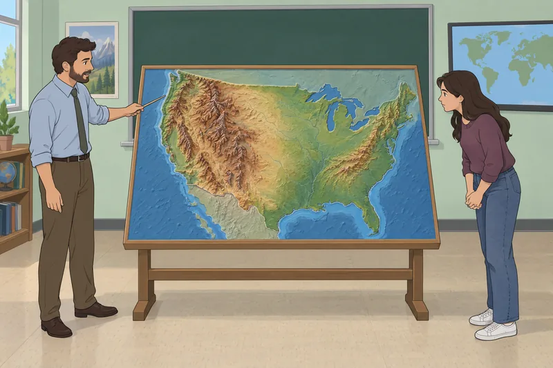 US States No shows a learner studying relief.