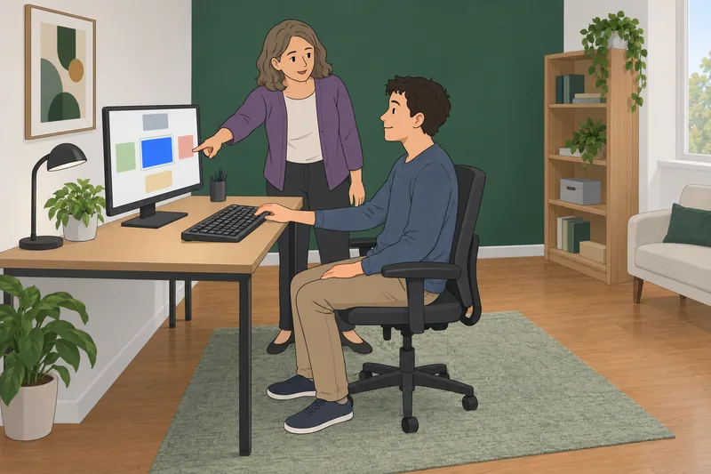 UX Quiz shows keyboard navigation in a lab.