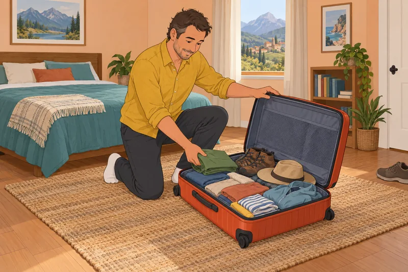 Vacation Finder Quiz follows a suitcase being packed.