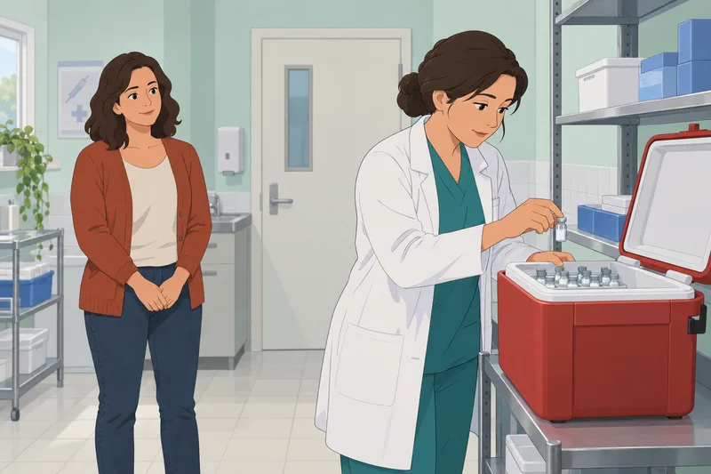 Vaccine Quiz shows a nurse checking a vial.