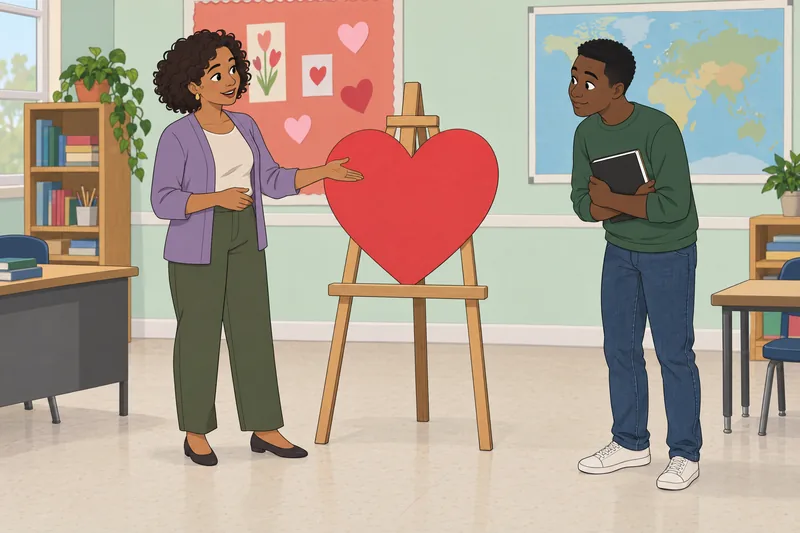 Valentine's Day Quiz explores holiday symbols in class.
